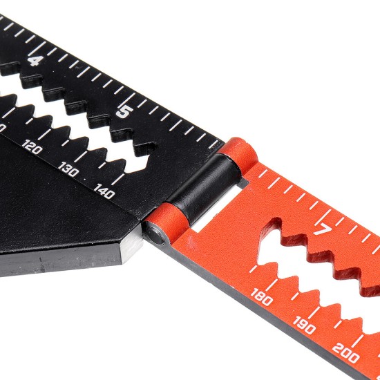 6 Inch Extendable Multifunctional Folding Triangle Ruler Carpenter Square with Base Precision Goniometer Multi-angle Measurement Woodworking Tools