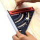 6 Inch Extendable Multifunctional Folding Triangle Ruler Carpenter Square with Base Precision Goniometer Multi-angle Measurement Woodworking Tools