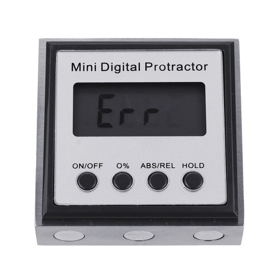 Stainless Steel 360 Degree Mini Digital Protractor Inclinometer Electronic Level Box Magnetic Base Measuring Tools