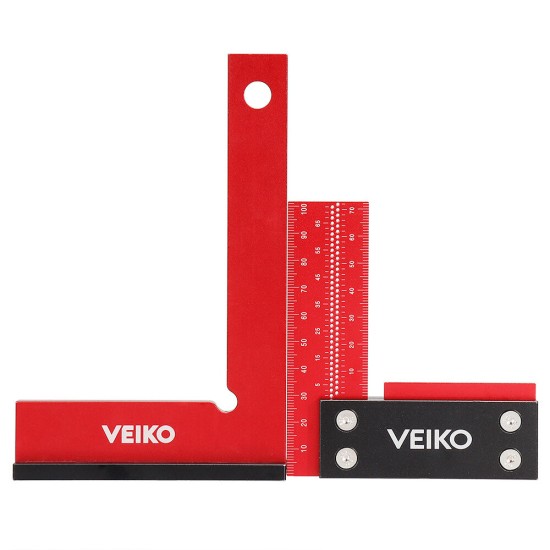 100mm/4Inch Aluminum Alloy Woodworking Ruler Precision Square Guaranteed T Speed Measurements Ruler for Measuring