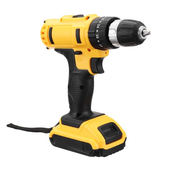 21V Cordless Drill Driver 18+3 Torque Multi-functional Household Electric Screwdriver W/ 1500mAh Li-ion Battery