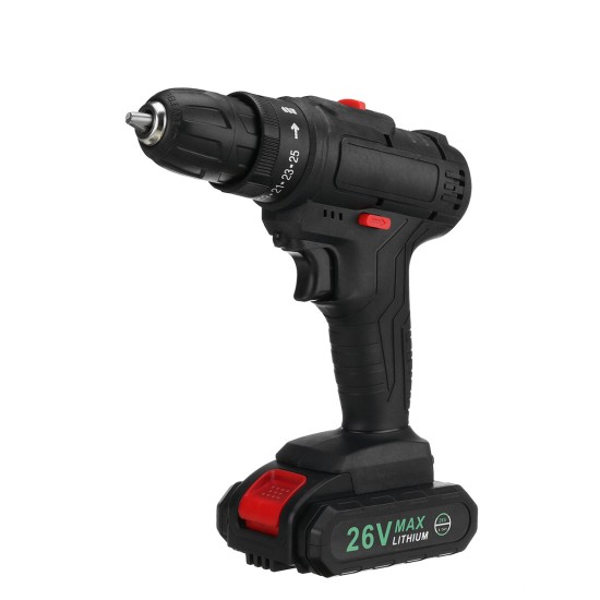 48V 1500W Electric Drill 28N.m 25 Gears LED Light Screwdriver Power Tool W/ 1PC/2PCS Battery