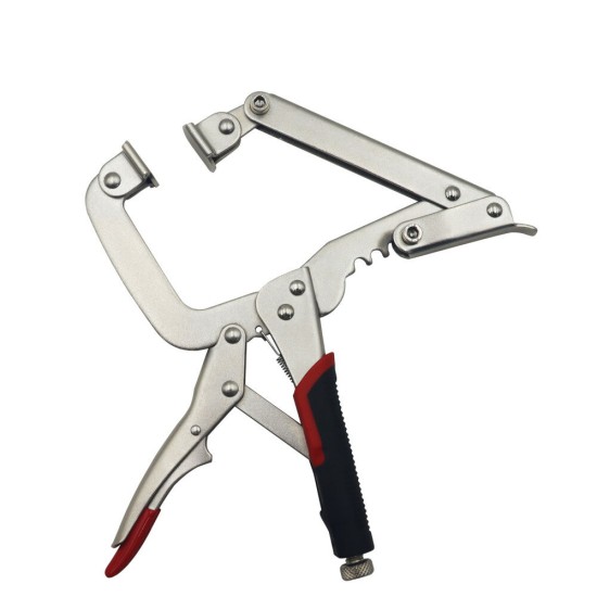 2-In-1 Vigorous Pliers Diagonal Hole Pliers C- Clamp 4-Point Locking Plier With Swivel Pads