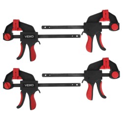 4Pcs 6/12inch Quick-Grip Bar Clamp One-Handed Clamp Spreader Light-Duty Quick-Change F Clamp with 100KG Load Limit Woodworking Clamp 4Pcs 6/12inch Quick-Grip Bar Clamp One-Handed Clamp Spreader Light-Duty Quick-Change F Clamp with 100KG Load Limit Woodworking Clamp