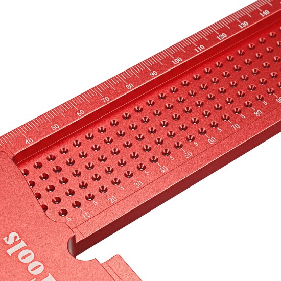 200mm 8 Inch Aluminum Alloy Precision L Square Speed Hole Positioning Marking Ruler Woodworking Scriber