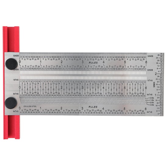 6 Inch 12 Inch Precision Marking T Square Ruler Hole Positioning Measuring Ruler Stainless Steel Woodworking Scriber Gauge