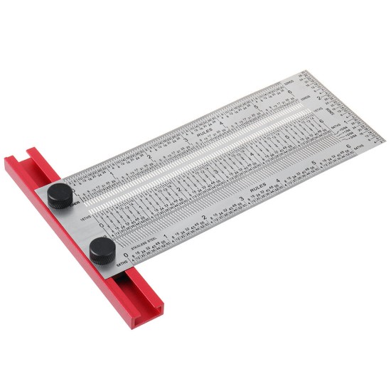 6 Inch 12 Inch Precision Marking T Square Ruler Hole Positioning Measuring Ruler Stainless Steel Woodworking Scriber Gauge