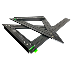 7 Inch Aluminum Alloy Triangle Ruler Angle Protractor Miter Speed 90° Square Measuring Ruler Metric Imperial For Woodworking Tool