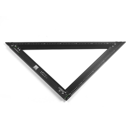 7 Inch Aluminum Alloy Triangle Ruler Angle Protractor Miter Speed 90° Square Measuring Ruler Metric Imperial For Woodworking Tool