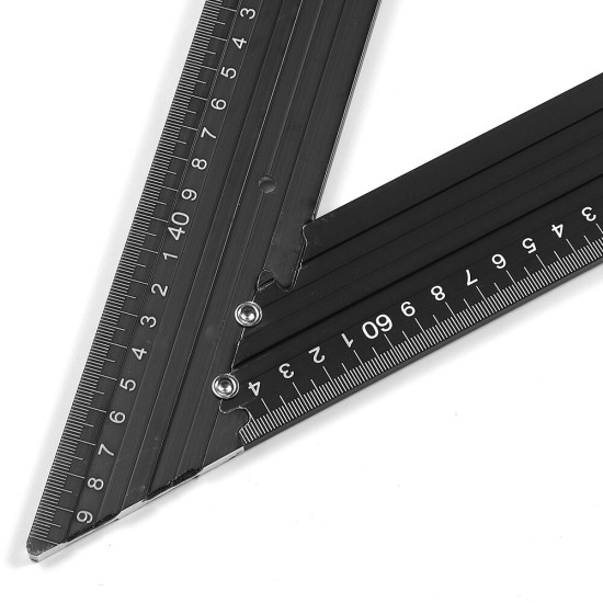 7 Inch Aluminum Alloy Triangle Ruler Angle Protractor Miter Speed 90° Square Measuring Ruler Metric Imperial For Woodworking Tool