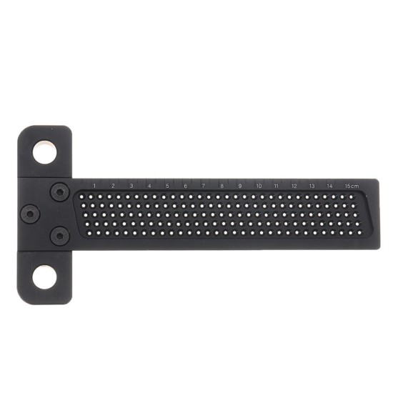 Black Aluminium Alloy T-160 Hole Positioning Measuring Ruler 160mm Metric T Ruler Woodworking Precision Crossed Marking Scriber