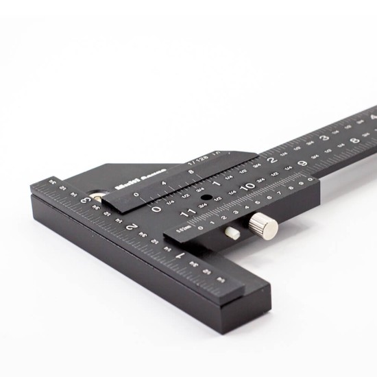 Multifunction Inch and MM Woodworking Scriber Gauge Aluminum Measuring Marking Framing Ruler Tool for Carpentry