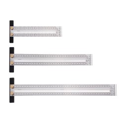 200/300/400mm Stainless Steel Precision Marking T Ruler Hole Positioning Measuring Ruler Woodworking Scriber Scribing Tool 200/300/400mm Stainless Steel Precision Marking T Ruler Hole Positioning Measuring Ruler Woodworking Scriber Scribing Tool