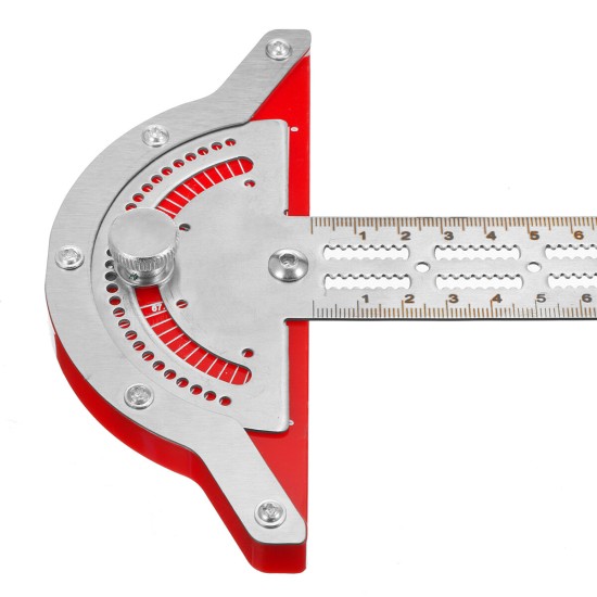 Stainless Steel Edge Ruler Protractor Woodworking Ruler Angle Measuring Tool Precision Carpenter Tool