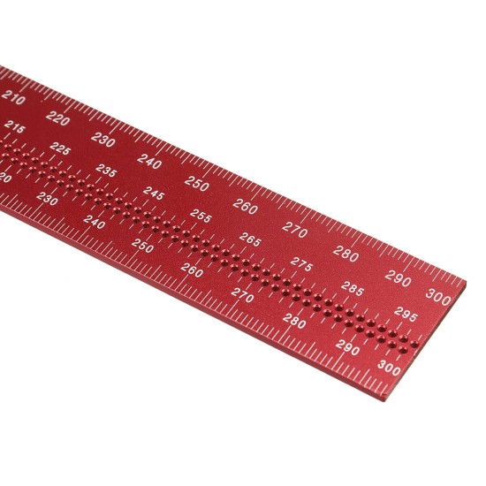 Aluminum Alloy 300mm Angle Positioning T Square Posi Lock Ruler Woodworking Edge Ruler Angle Measure Ruler Scriber Carpentry Tool