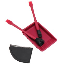 4Pcs Silicone Glue Kit Wide/Narrow Brush with Flat Scraper and Glue Tray Woodworking Gluing Kit Set 4Pcs Silicone Glue Kit Wide/Narrow Brush with Flat Scraper and Glue Tray Woodworking Gluing Kit Set