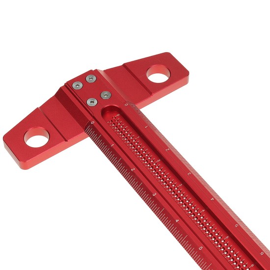 16/24 Inch Woodworking Line Drawing T Ruler Hole Ruler 90° Right Angle Line Drawing Ruler Woodworking Measuring Hole Positioning Ruler