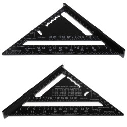 7 Inch Aluminum Triangle Ruler Square Rafter Angle Miter Protractor Measuring