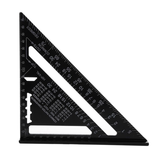 7 Inch Aluminum Triangle Ruler Square Rafter Angle Miter Protractor Measuring