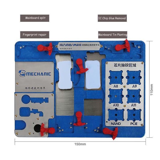 MR8 Motherboard CPU NAND Fingerprint Repair PCB Holder Fixture for IPhone 8P /8/7 P/ 7 / 6S Multi-Function Explosion-Proof