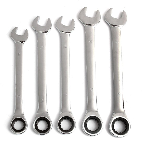 12Pcs 6-19mm Ratchet Wrench Set Ratcheting Spanner Car Repair Tool DIY Open Ring