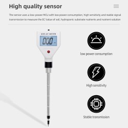 0-1999us/cm Portable Electronic EC Soil Meter EC Value Measurement Tester for Indoor Plant Flower Maintenance 0-1999us/cm Portable Electronic EC Soil Meter EC Value Measurement Tester for Indoor Plant Flower Maintenance