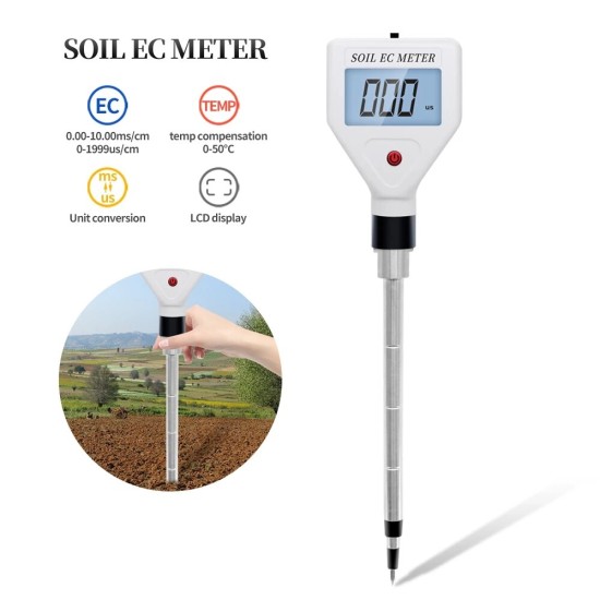 0-1999us/cm Portable Electronic EC Soil Meter EC Value Measurement Tester for Indoor Plant Flower Maintenance