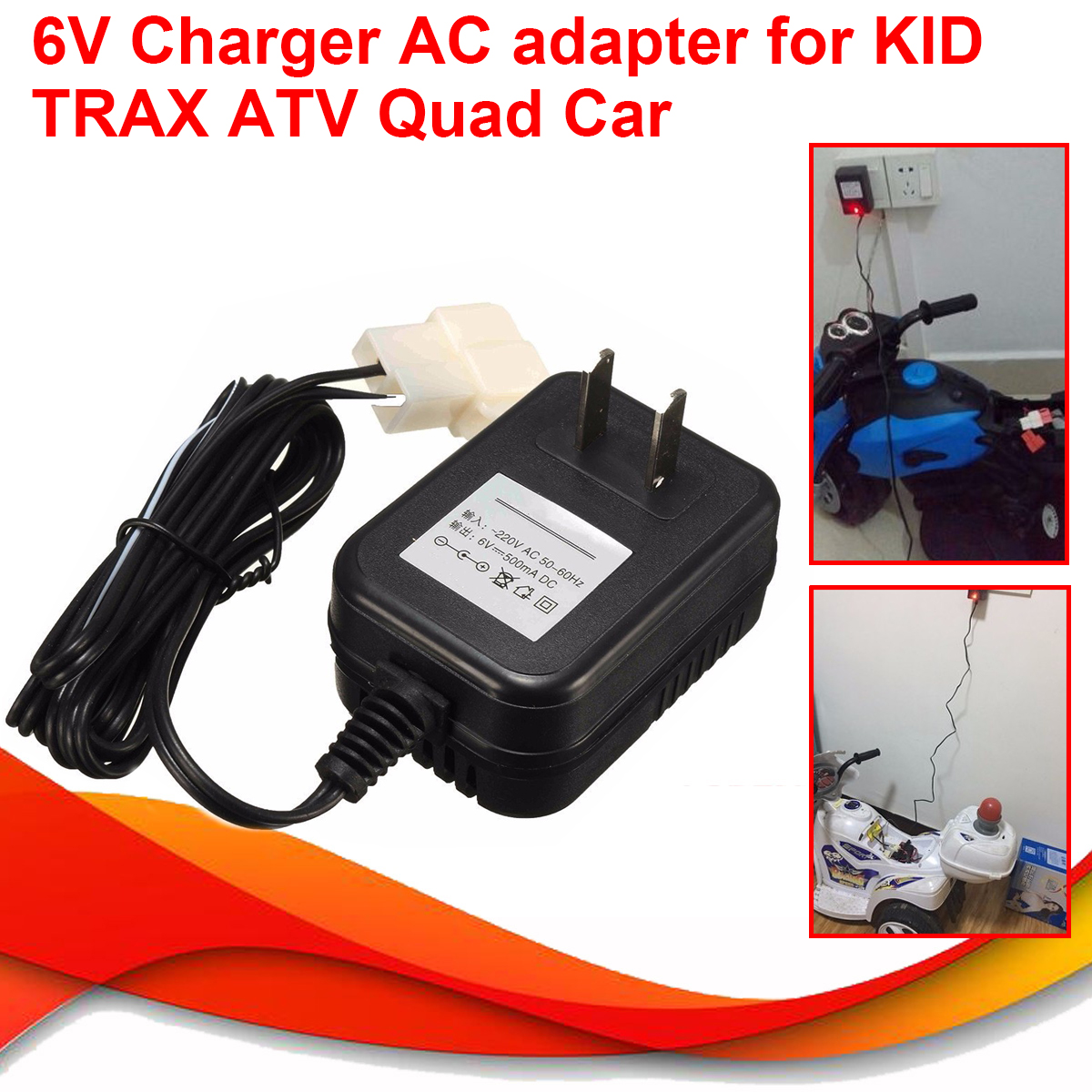 Wall-Charger-AC-Adapter-for-KID-TRAX-ATV-Quad-6V-Battery-Powered-Ride-1363257-3