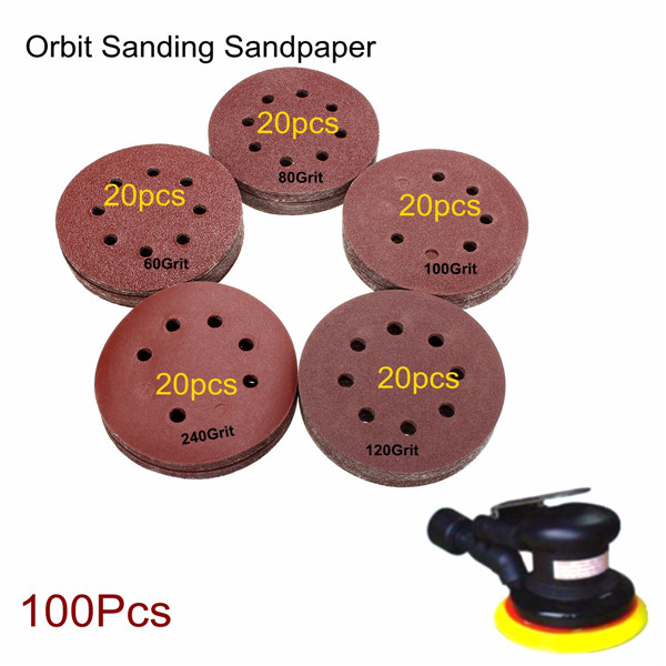 100pcs-125mm-8-Holes-Abrasive-Sand-Discs-60-240-Grit-Sanding-Papers-1070842-7