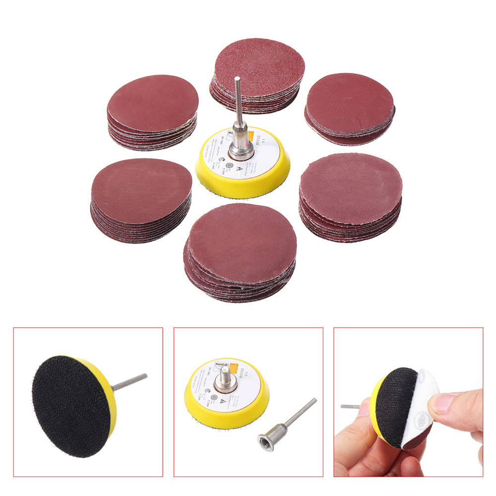 60pcs-50mm-Sanding-Disc-Sandpaper-with--Backing-Pad-for-Dremel-Rotary-Tool-1384310-2