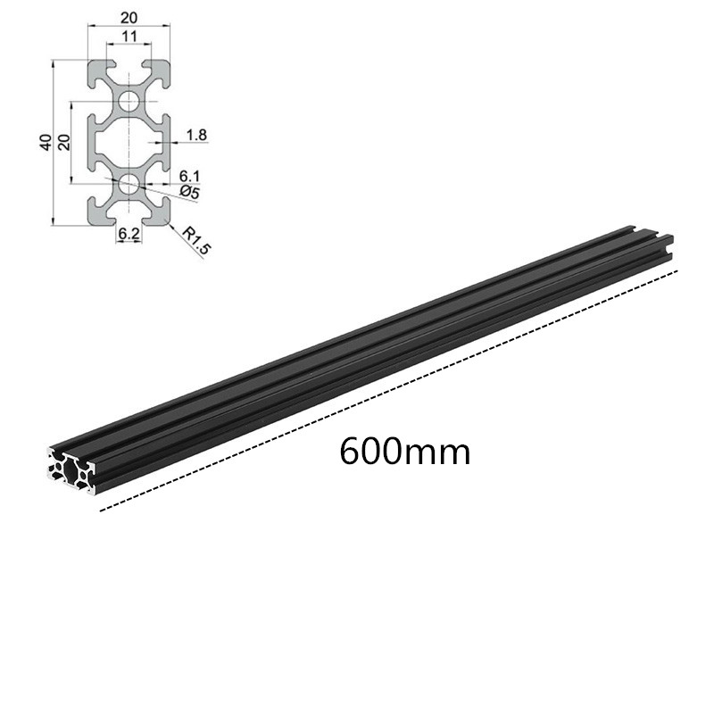 Machifit-600mm-Length-Black-Anodized-2040-T-Slot-Aluminum-Profiles-Extrusion-Frame-For-CNC-1268396-1