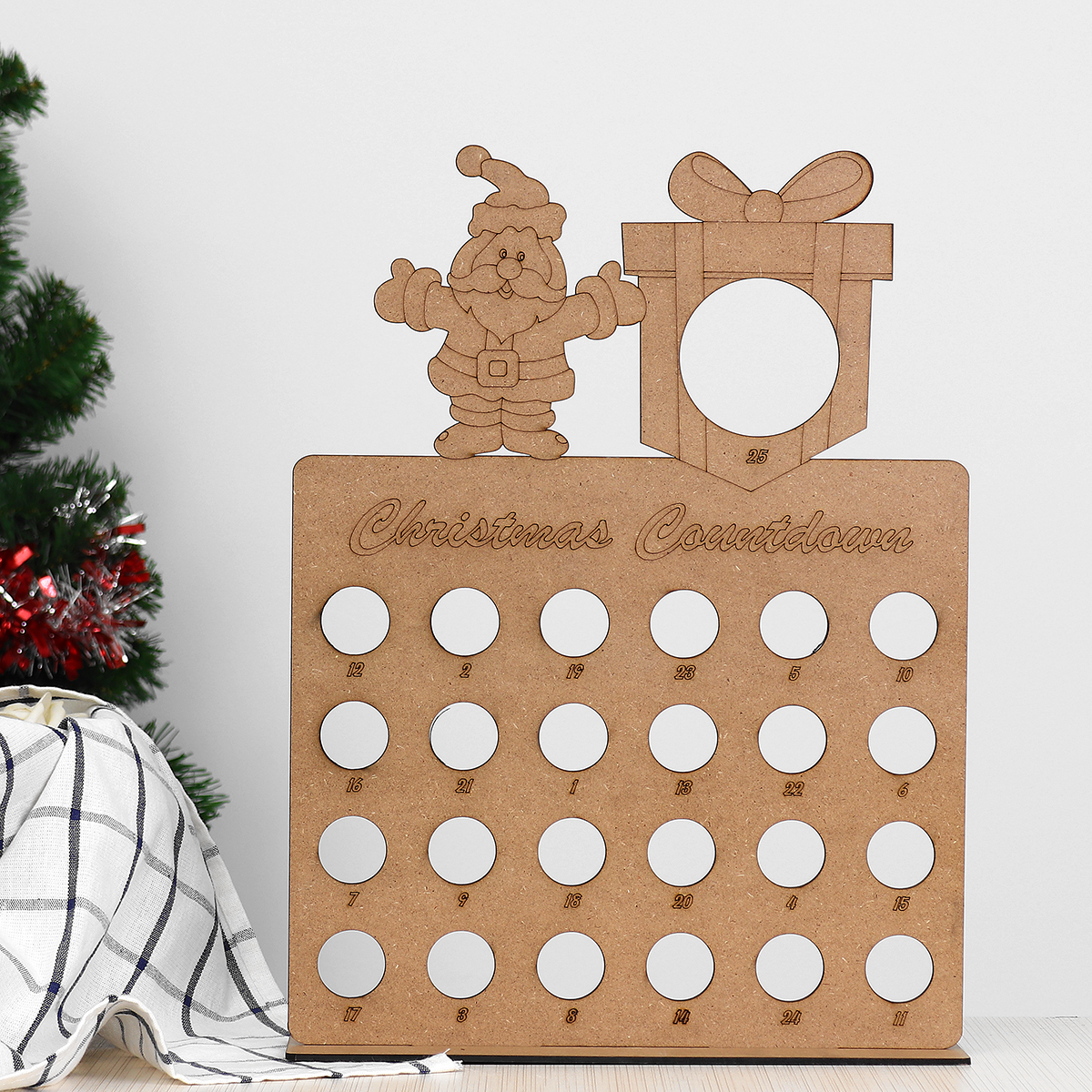 Wooden-Christmas-Advent-Calendar-Christmas-Claus-Decoration-Fits-25-Circular-Chocolates-Candy-Stand--1587875-3