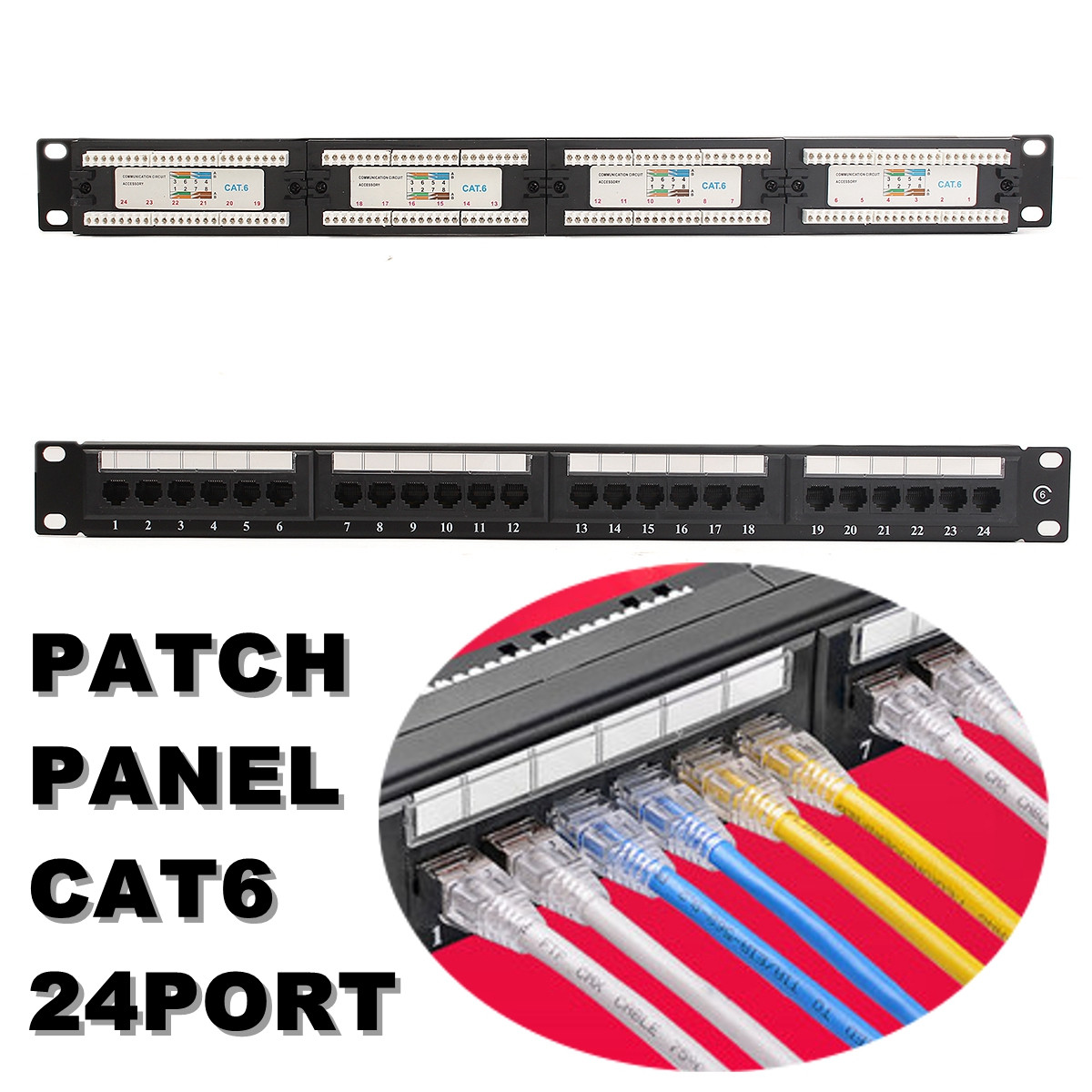 CAT-6-24-Port-Ethernet-Network-LAN-Adapter-Connector-CablE-Mount-Bracket-1163570-1