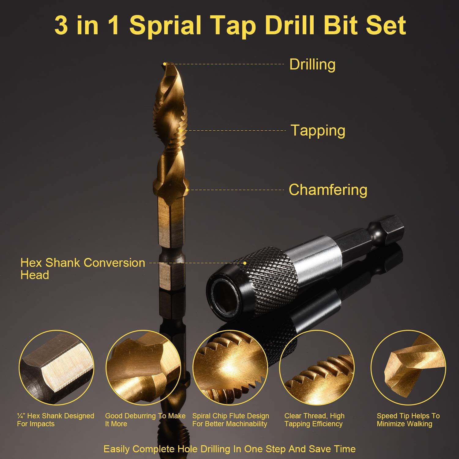 Drillpro-13pcs-M3-M10-Metric-Screw-Thread-Tap-Drill-Bits-Set-Hex-Shank-Drill-Bit-Screw-Compound-Tap--1915955-2