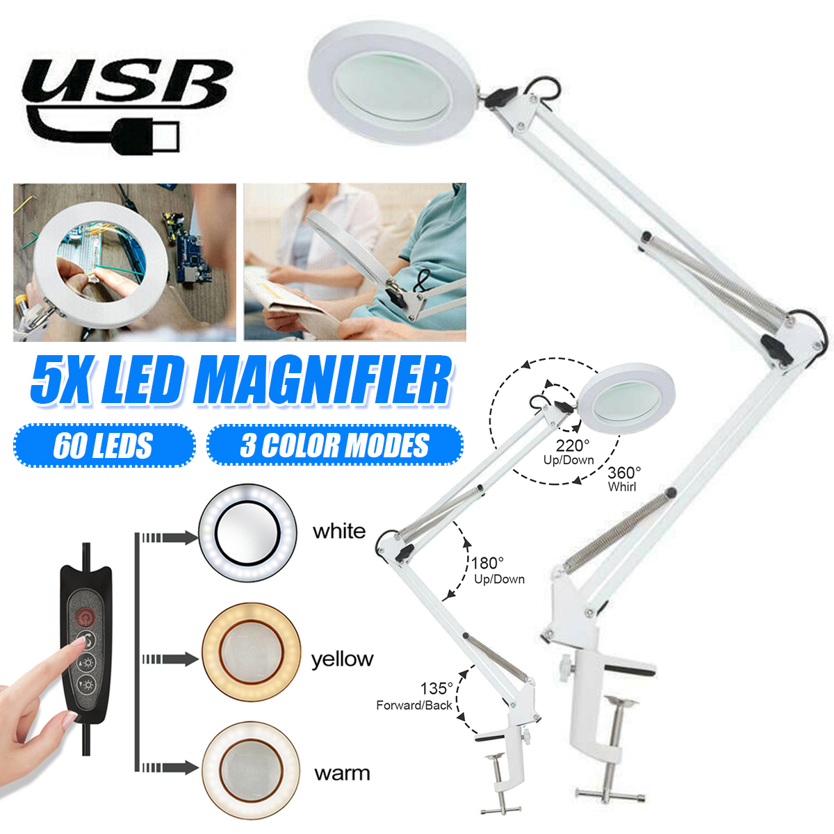 AU-Large-Lens-ed-Lamp-Desk-Magnifier-5x-Magnifying-Glass-w-Clamp-LED-1781903-1