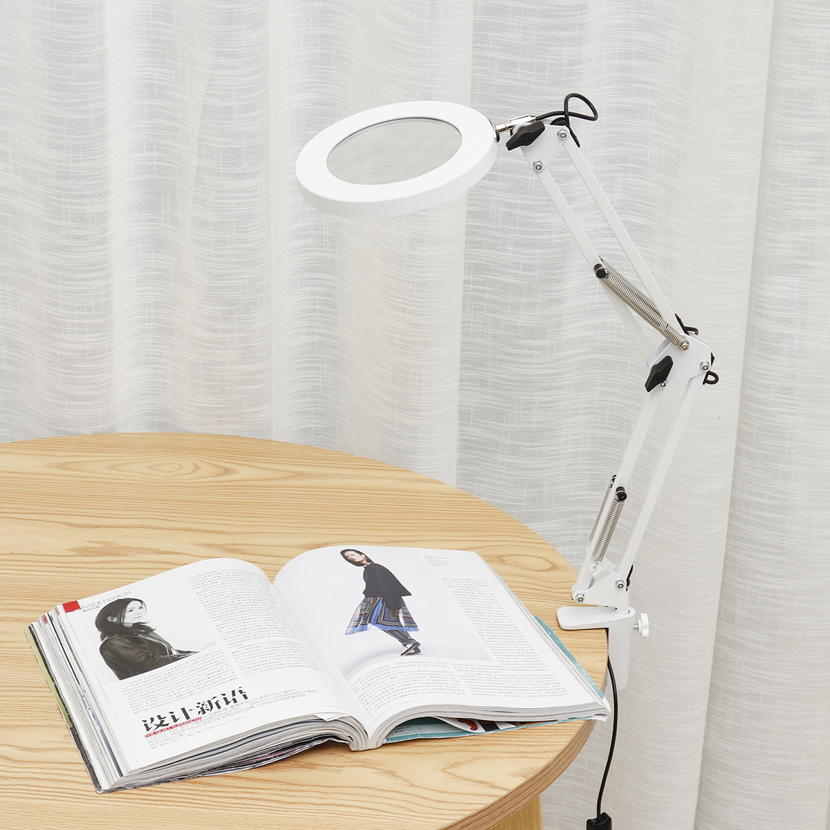 AU-Large-Lens-ed-Lamp-Desk-Magnifier-5x-Magnifying-Glass-w-Clamp-LED-1781903-11