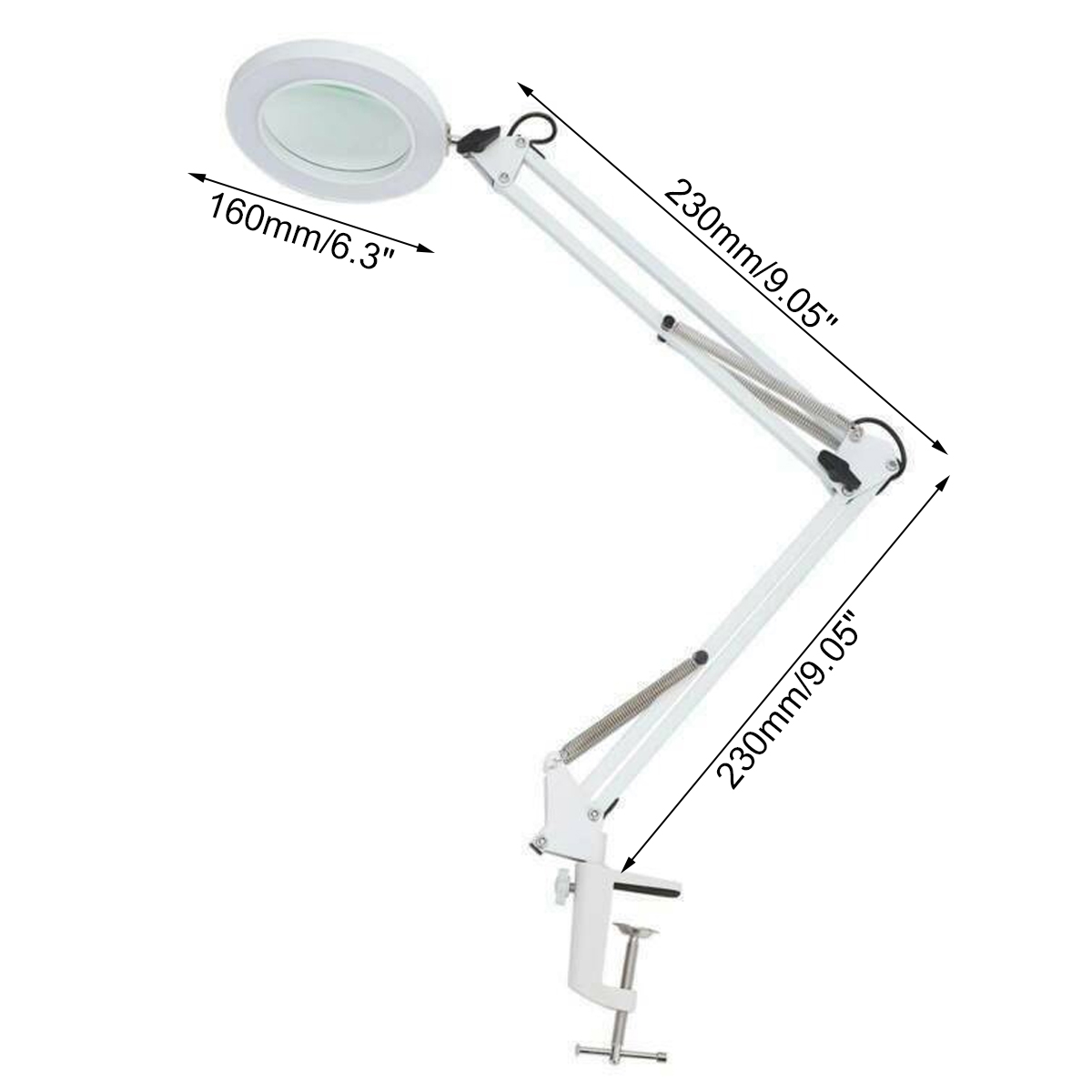AU-Large-Lens-ed-Lamp-Desk-Magnifier-5x-Magnifying-Glass-w-Clamp-LED-1781903-7