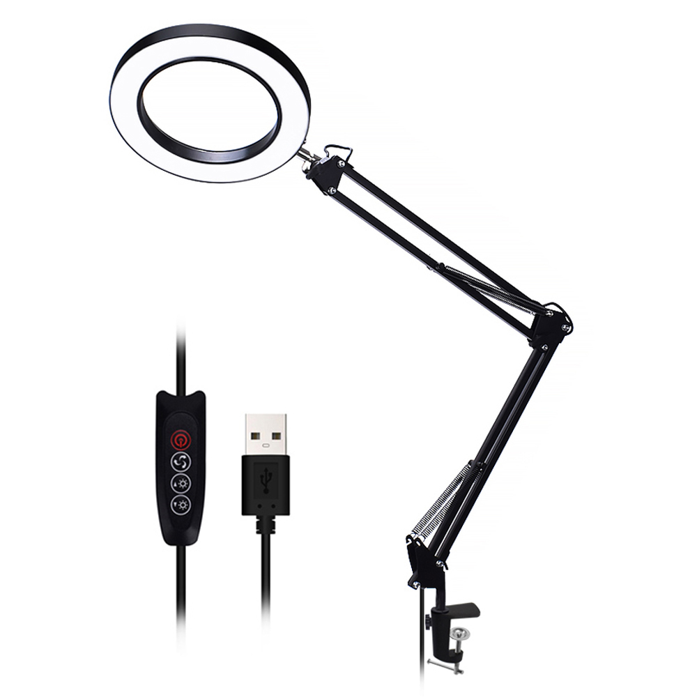 Flexible-Desk-Large-22cm22cm--5X-USB-LED-Magnifying-Glass-3-Colors-Illuminated-Magnifier-Lamp-Loupe--1592701-1