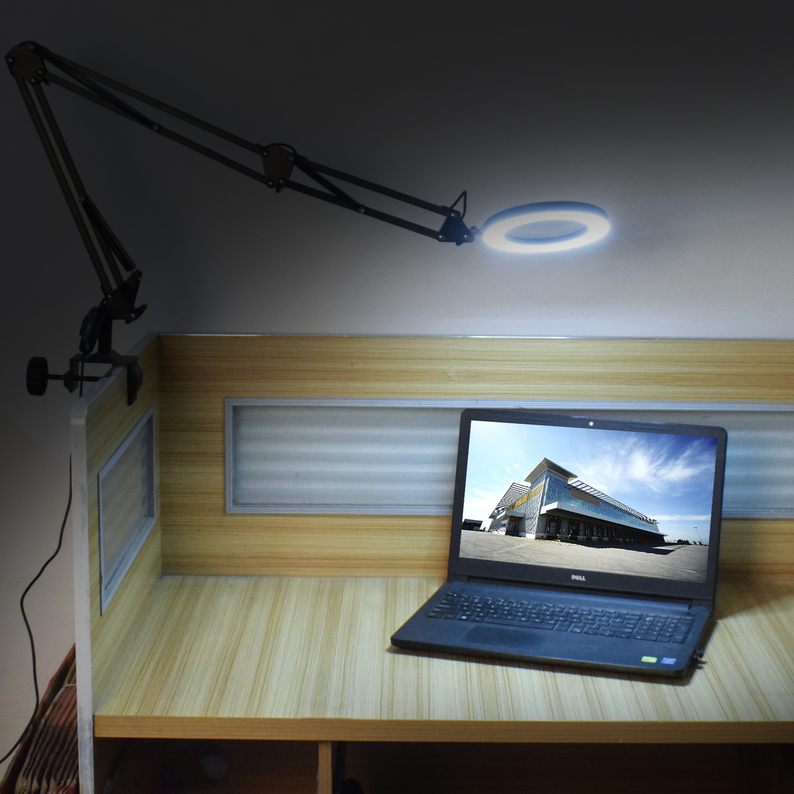NEWACALOX-Flexible-Desk-Large-5X-USB-LED-Magnifying-Glass-3-Colors-Illuminated-Magnifier-Lamp-Loupe--1901585-14