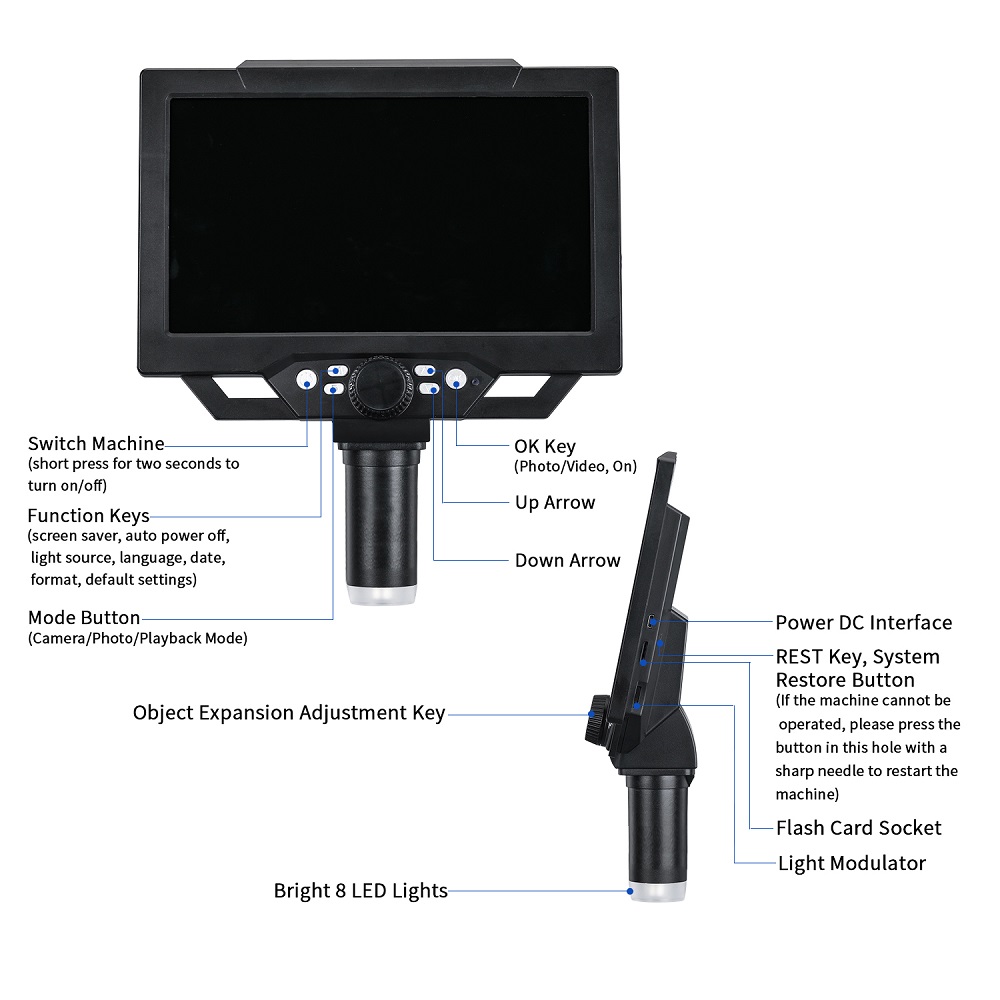 G1600-9-Inches-Large-Color-Screen-Digital-Microscope-HD-12MP-Display-1-1600X-Continuous-with-LED-Hig-1948848-6