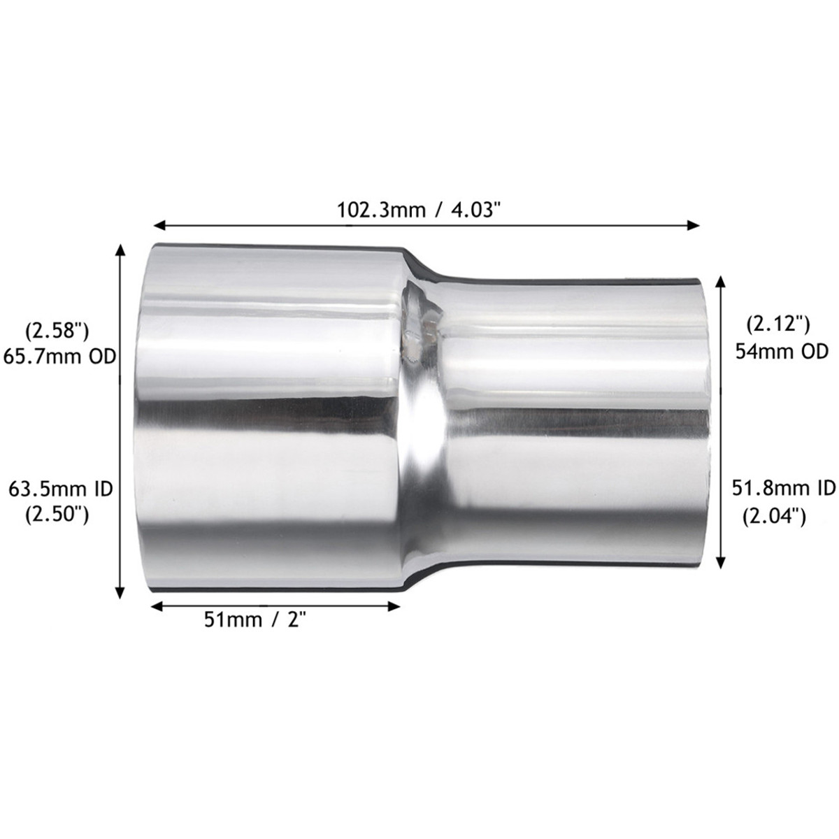 25-Inch-To-2-Inch-Stainless-Steel-Flared-Turbo-Exhaust-Reducer-Connector-Pipe-Tube-1632493-2