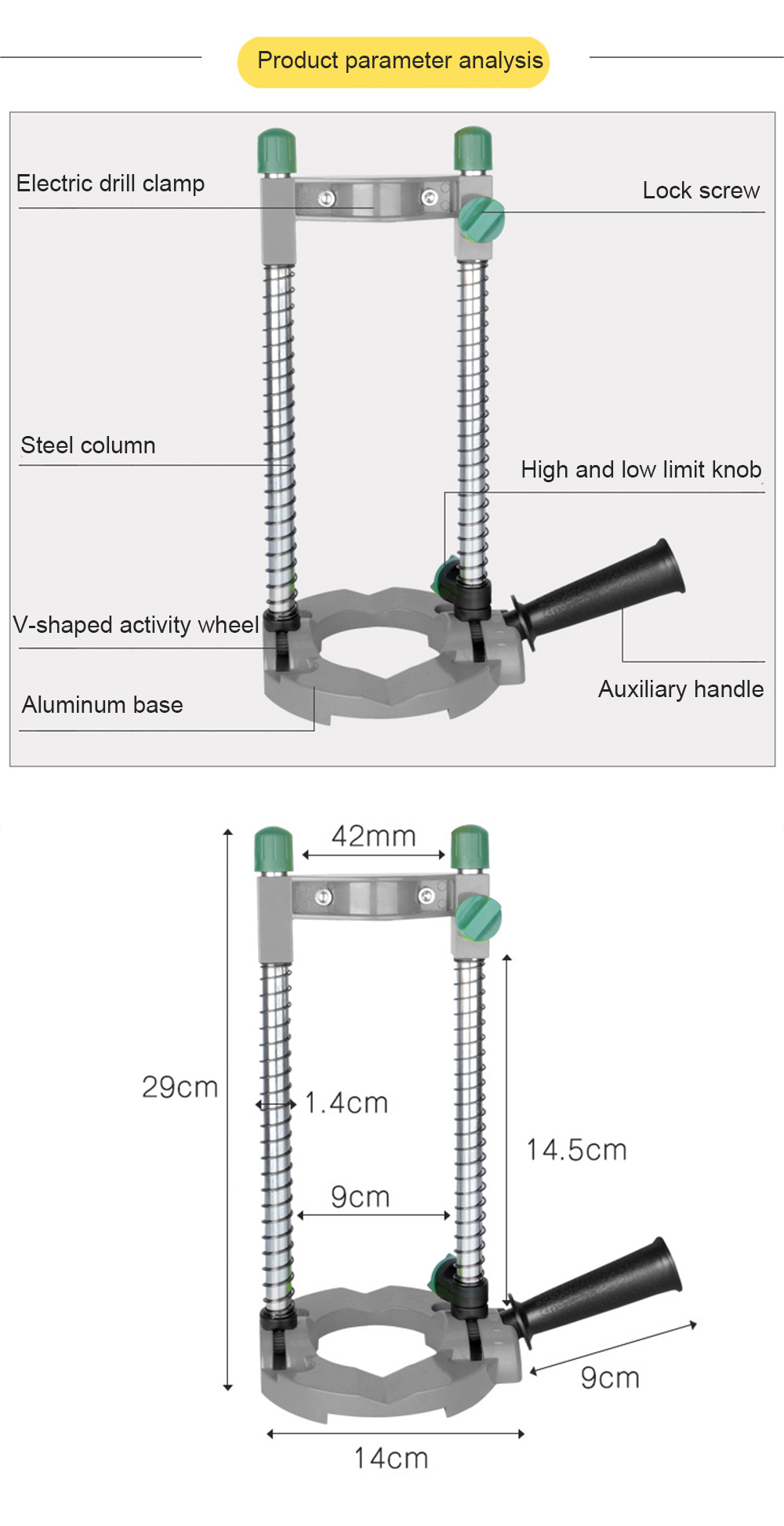 45-Degree-Adjustable-Angle-Drill-Guide-Drill-Holder-Stand-Positioning-Bracket-for-Electric-Drill-1866638-3