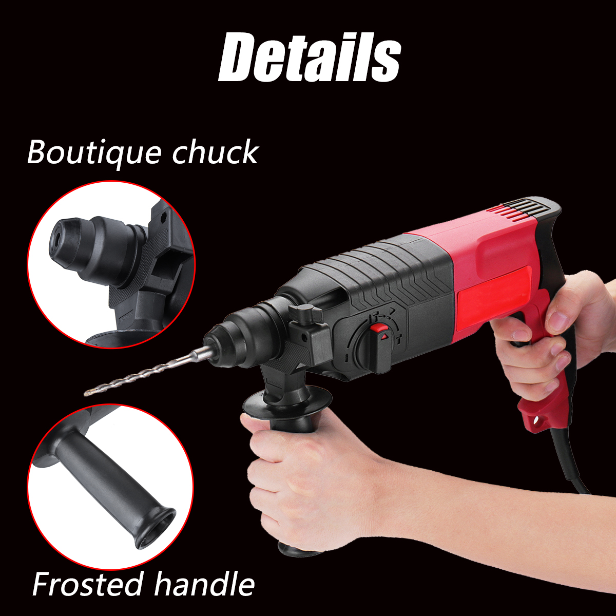 3-In1-620W-24mm-Electric-Hammer-Multifunction-Electric-Drill-Hammer-Pick-Punch-Bit-Set-1409169-6