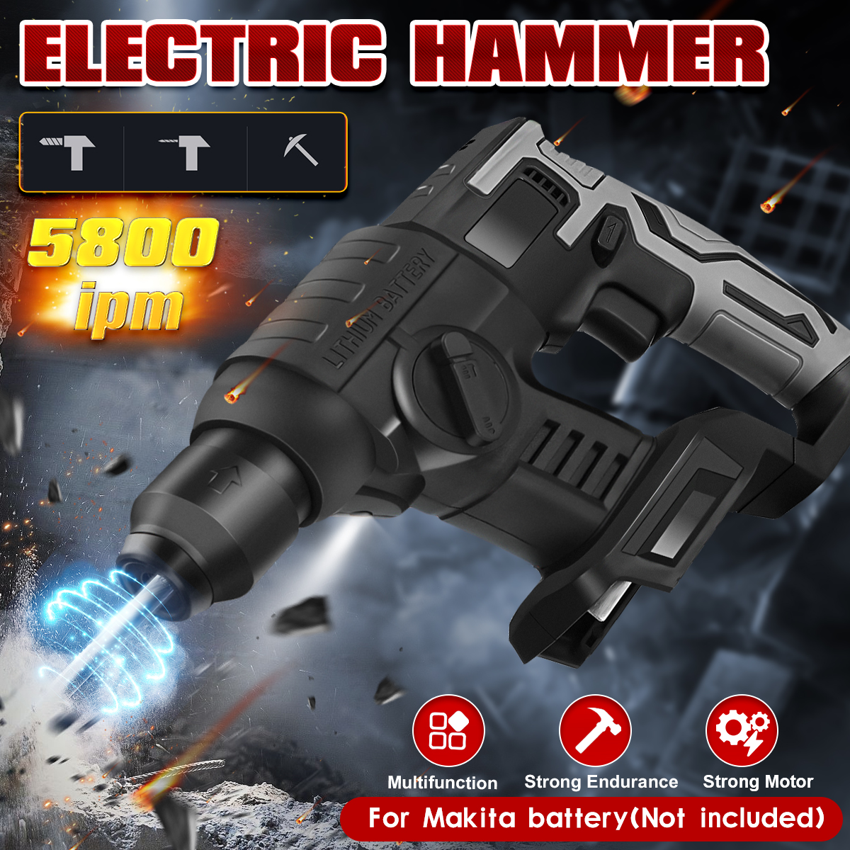 5800RPM-1380W-Light-Brushless-Cordless-Electric-Hammer-Drill-For-Makita-21V-Battery-1786912-2