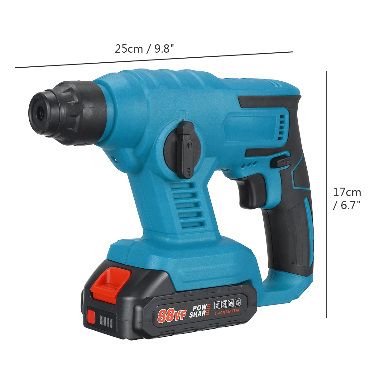 88VF-1800rpm-Cordless-Brushless-Rotary-Hammer-Drill-Fit-18VMakita-Battery-1943502-4