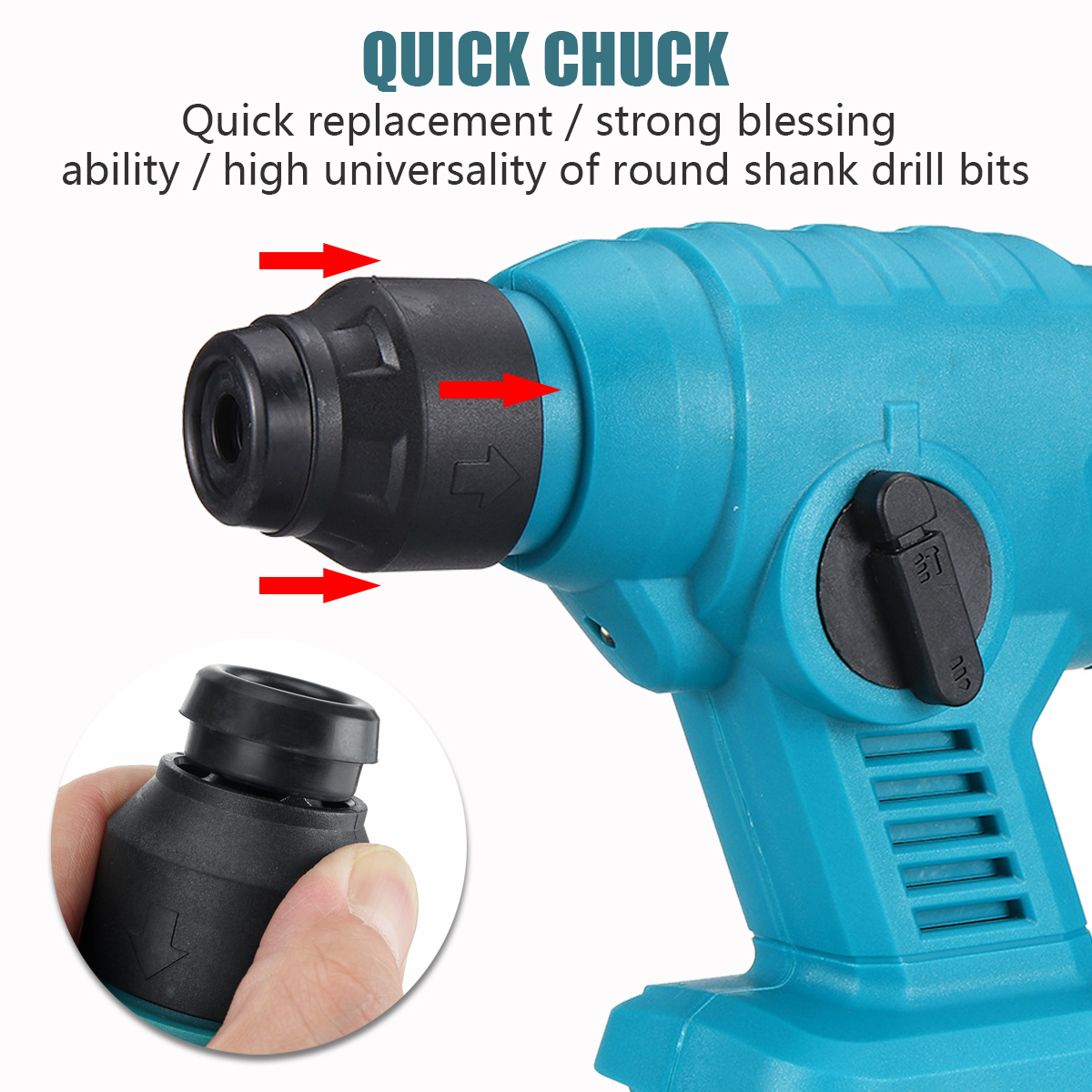 88VF-1800rpm-Cordless-Brushless-Rotary-Hammer-Drill-Fit-18VMakita-Battery-1943502-5