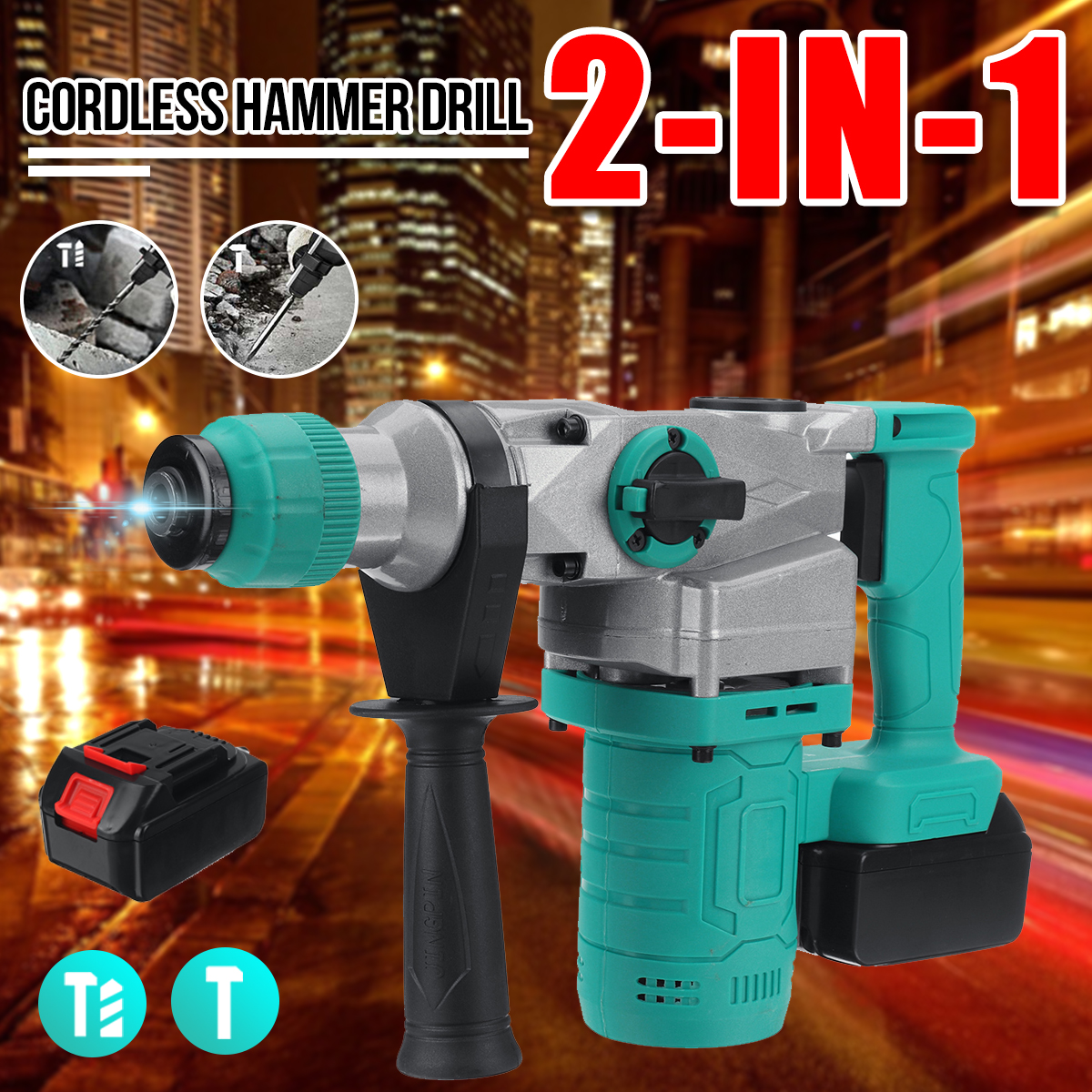 Brushless-Cordless-Electric-Hammer-Drill-Wood-Concrete-Wall-Drilling-Slotting-Tool-W-None-or-1pc-Bat-1878668-1