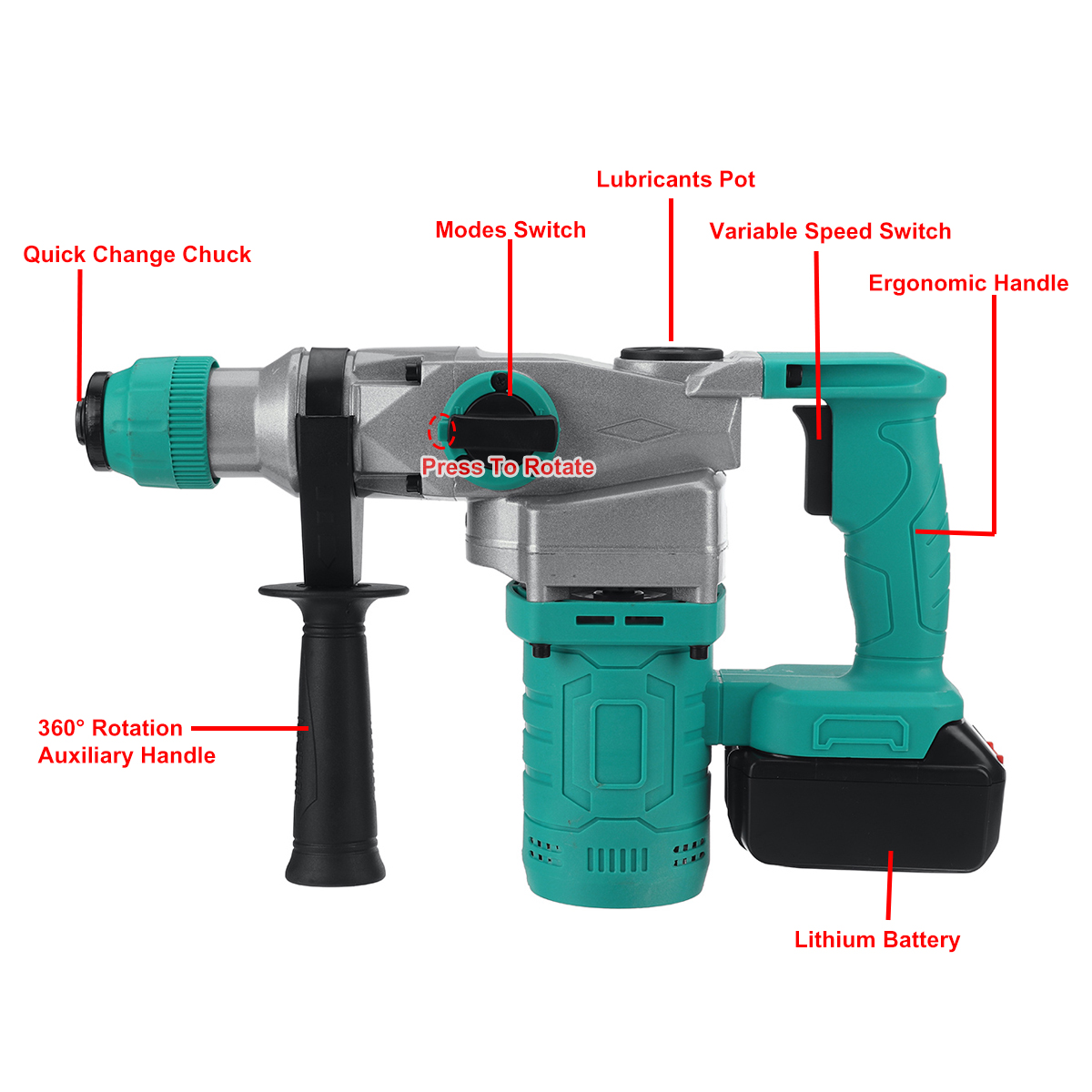Brushless-Cordless-Electric-Hammer-Drill-Wood-Concrete-Wall-Drilling-Slotting-Tool-W-None-or-1pc-Bat-1878668-7