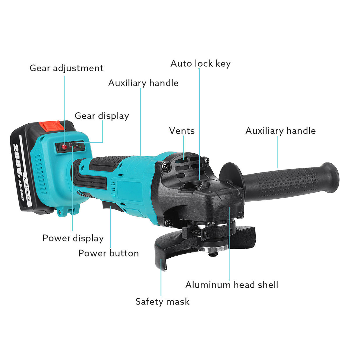 100125mm-Brushless-Cordless-Angle-Grinder-Polisher-Cutting-Tool-W-None12-Battery-For-Makiita-1867833-5