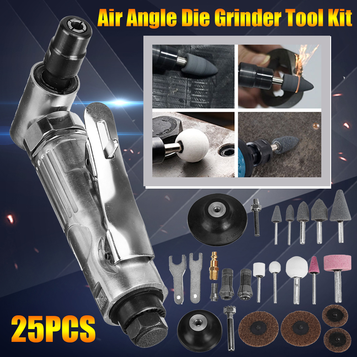 25Pcs-14quot-Electric-Polisher-Angle-Die-Grinder-Tools-Kit-20000Rpm-Air-Angle-Cleaning-Cutting-Grind-1904971-1